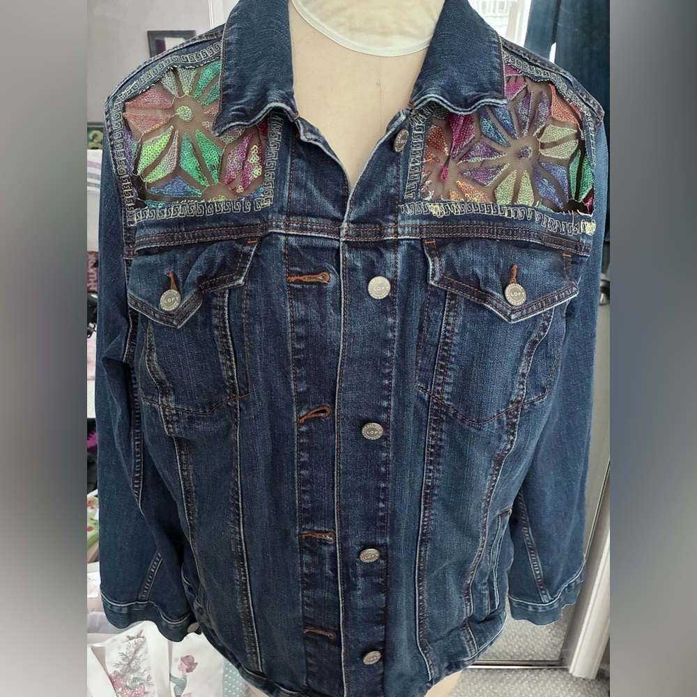 Hand Crafted Multicolor Denim Jacket - image 2